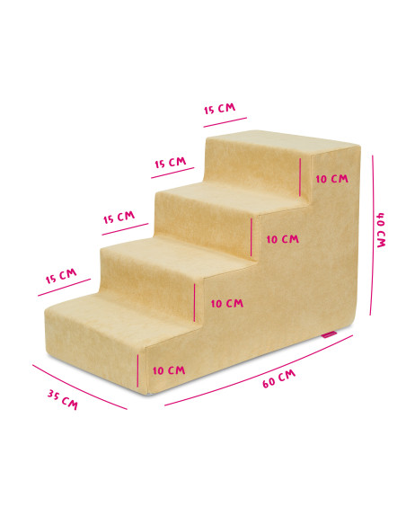 Stairs for a small dog, 4 steps - NUBUK