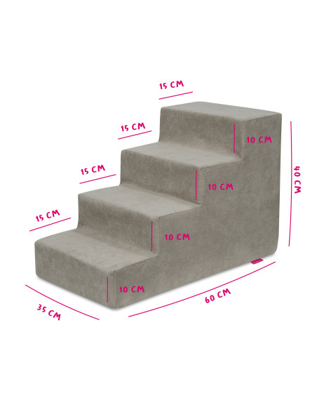 Stairs for a small dog, 4 steps - NUBUK